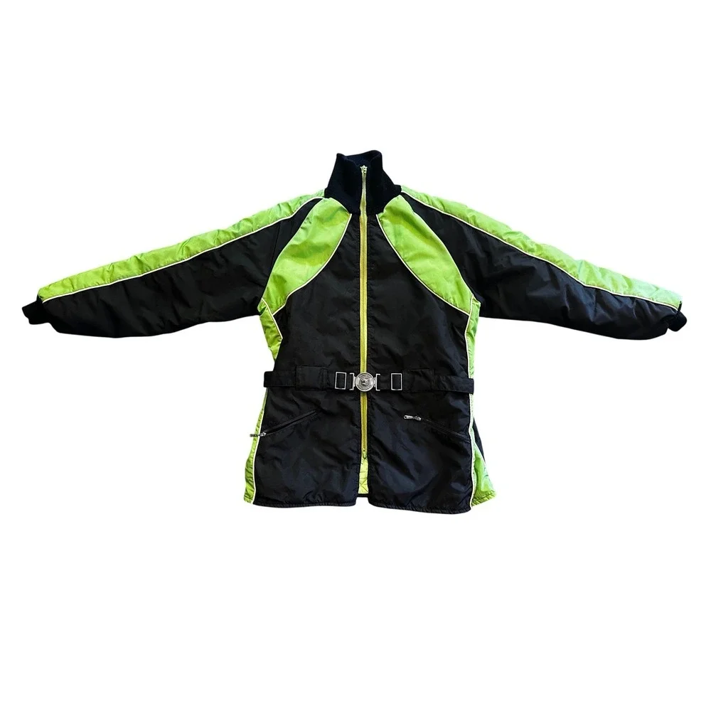 Arcticwear Vintage Black Neon Green Arctic Cat Snowmobile Jacket Men's Tall XL